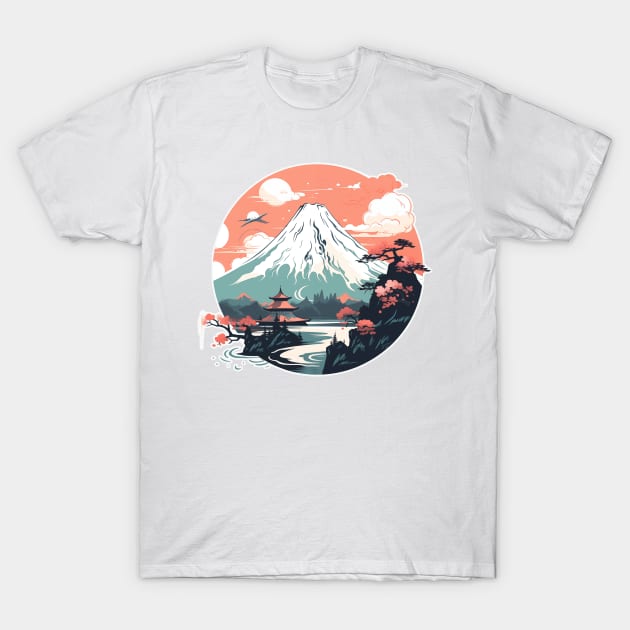 the tranquil beauty of Mount Fuji T-Shirt by MK3
